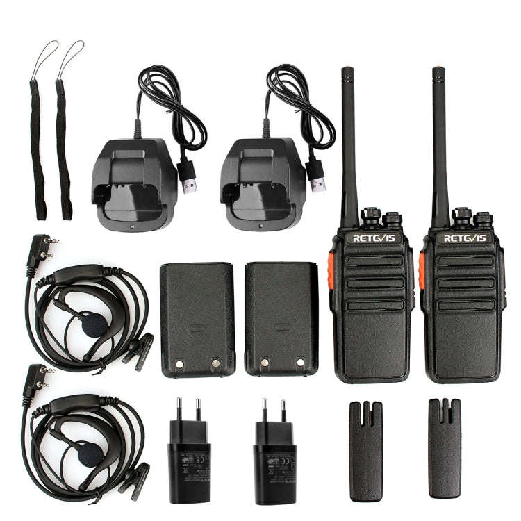 1 Pair RETEVIS RT24 EU Frequency PMR 446/400-470MHz 16CHS Two Way Radio Handheld Walkie Talkie, E...