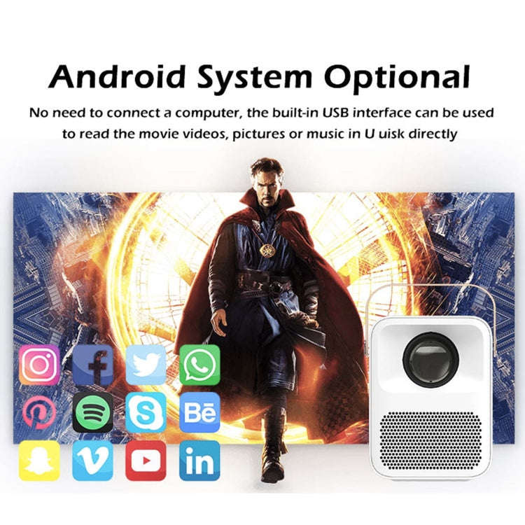 WEJOY Y1 1920x1080P 100 ANSI Lumens Portable Home Theater LED HD Digital Projector, Android 6.0, ...