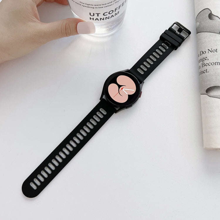 For Samsung Galaxy Watch4 40mm / 44mm Two-color Silicone Strap Watch Band(Black White)
