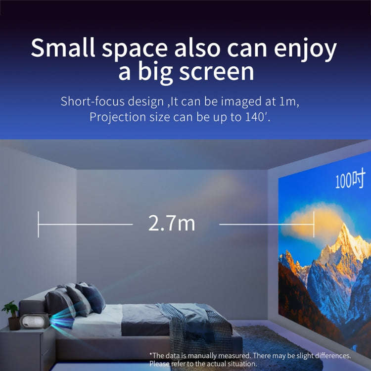 T7 1920x1080P 200 ANSI Portable Home Theater LED HD Digital Projector, Same Screen Version, EU Pl...