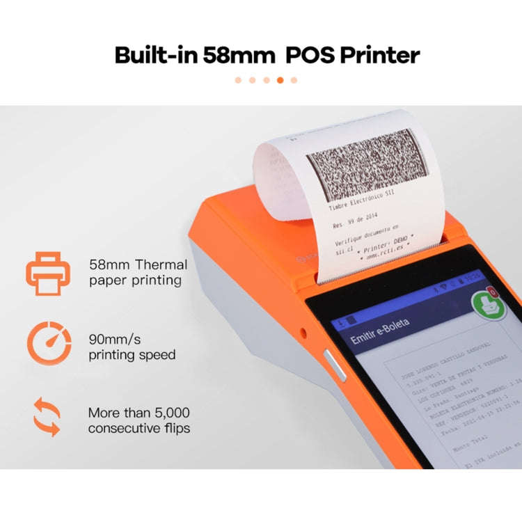 SGT-SP01 5.5 inch HD Screen Handheld POS Receipt Printer, Suit Version, EU Plug(Orange)