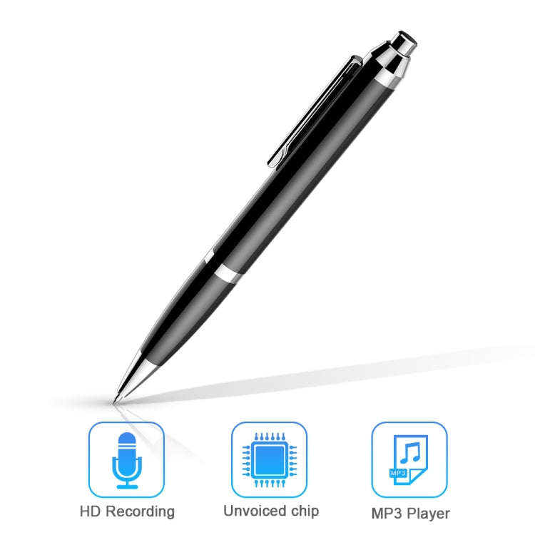 Q90 Intelligent HD Digital Noise Reduction Recording Pen, Capacity:16GB(Black)