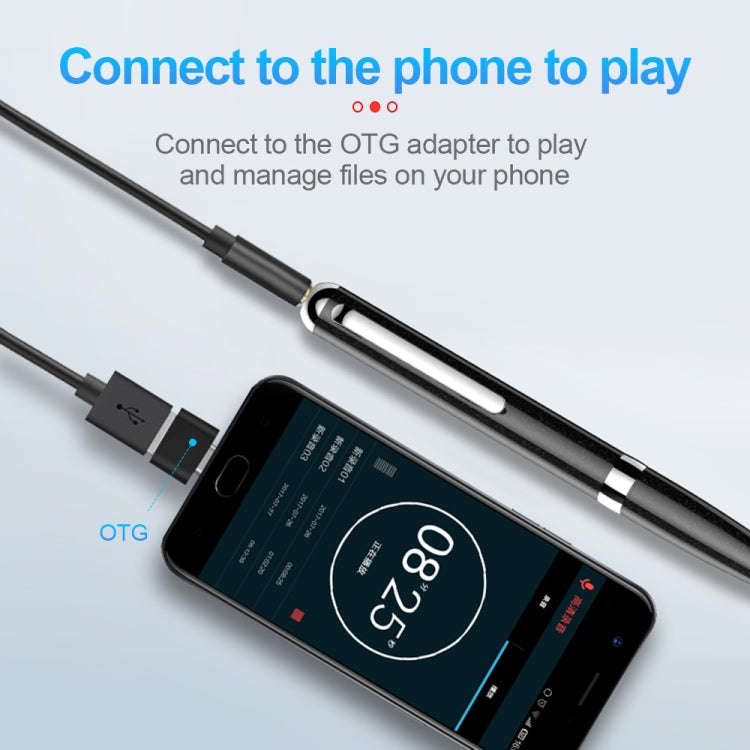 Q96 Intelligent HD Digital Noise Reduction Recording Pen, Capacity:64GB(Black)