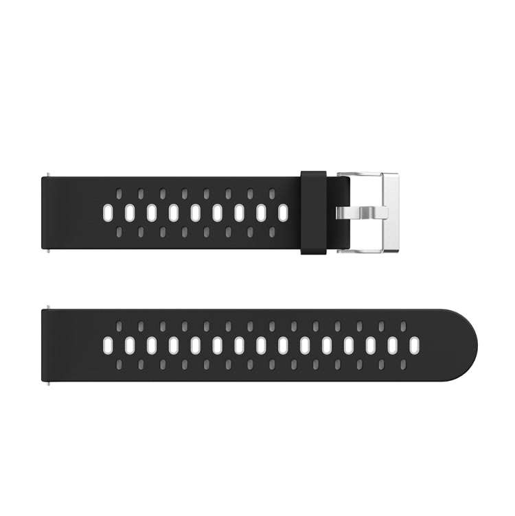 For Samsung Galaxy Watch 3 45mm Three Row Holes Silicone Watch Band(Black Grey)