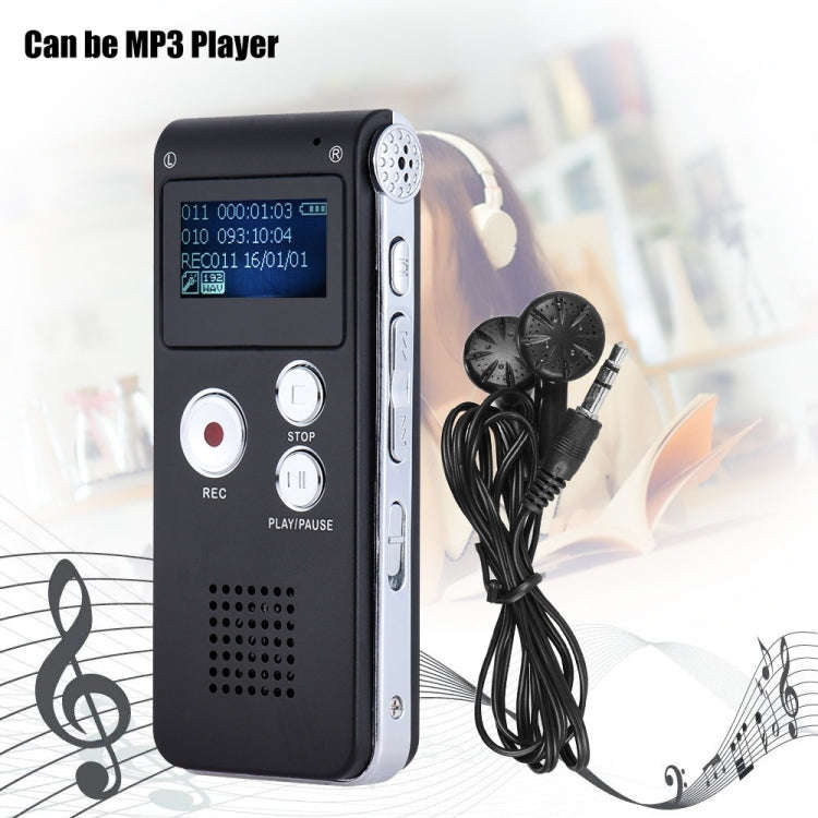 SK-012 4GB USB Dictaphone Digital Audio Voice Recorder with WAV MP3 Player VAR Function(Black)