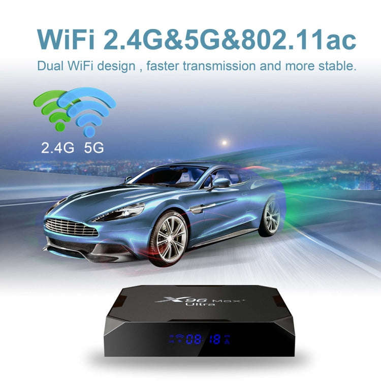 H96 Max+ Ultra 4GB+32GB Amlogic S905X4 8K Smart TV BOX Android 11.0 Media Player, Plug Type:UK Plug