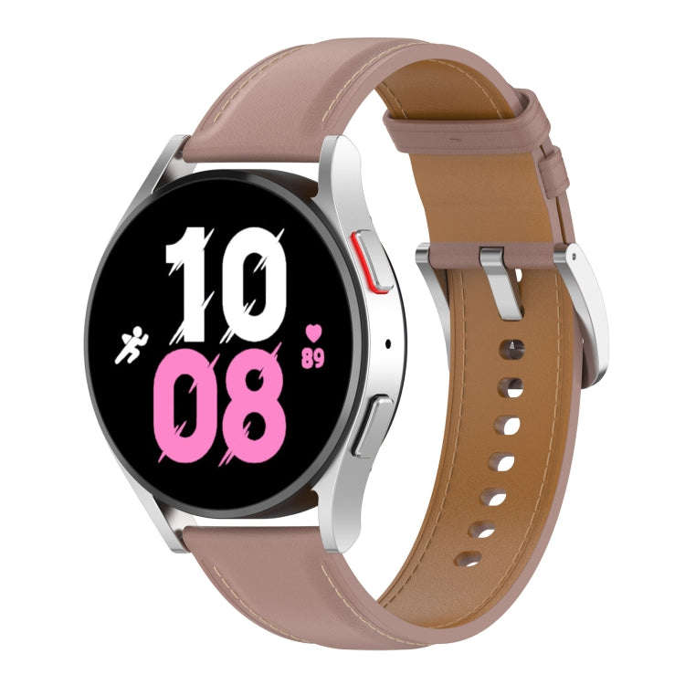 For Samsung Galaxy Watch 5 Pro 45mm Premium Leather Watch Band(Dark Pink)