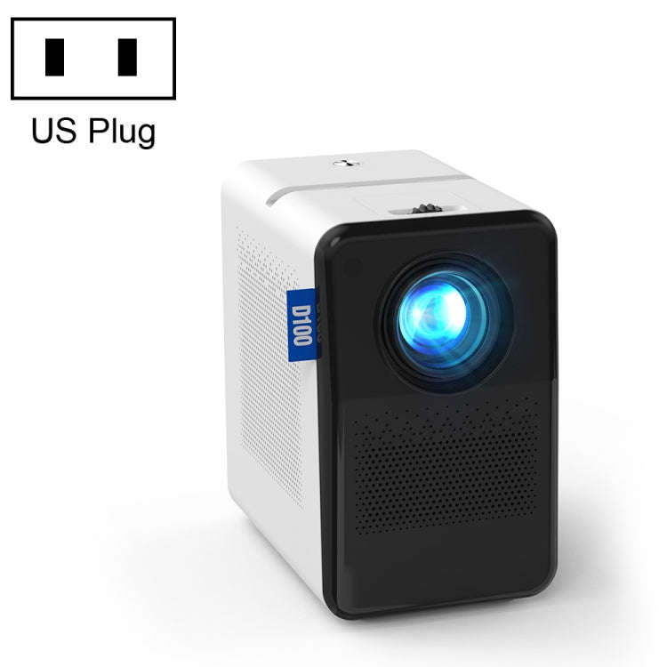 D100 180 ANSI Lumens Mini LED+LCD Smartphone Wireless Screen Mirroring Projector, Plug Type:US Pl...