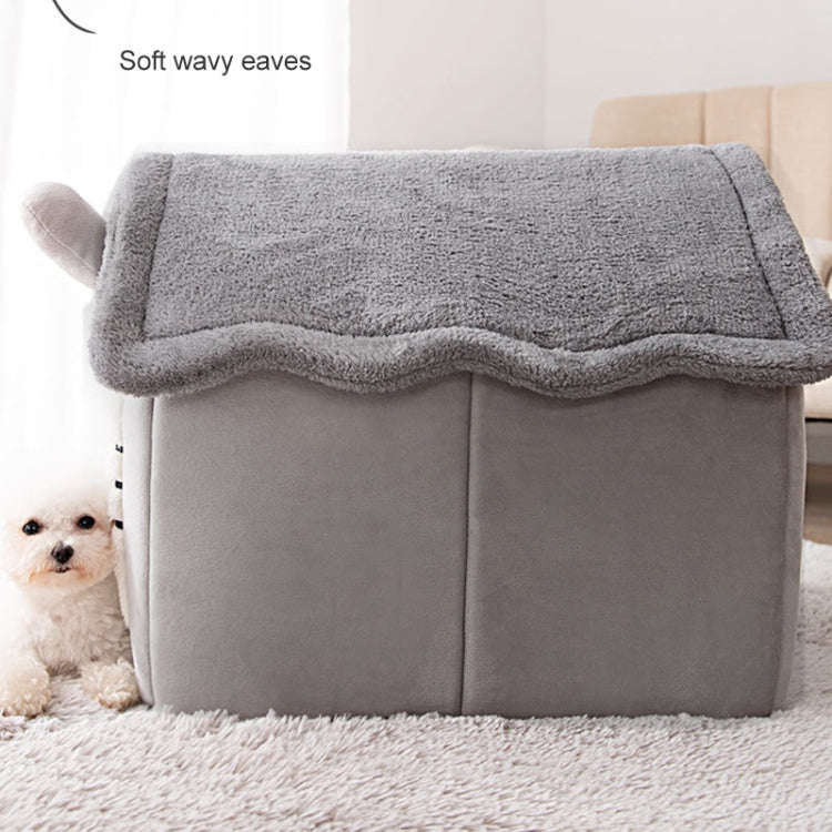 House Type Universal Removable and Washable Pet Dog Cat Bed Pet Supplies, Size:S(Grey Igloo)