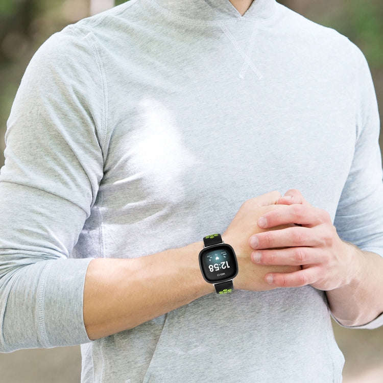 For Fitbit Versa 4 / Sense 2 Dual Color Silicone Watch Band(Gray Teal)