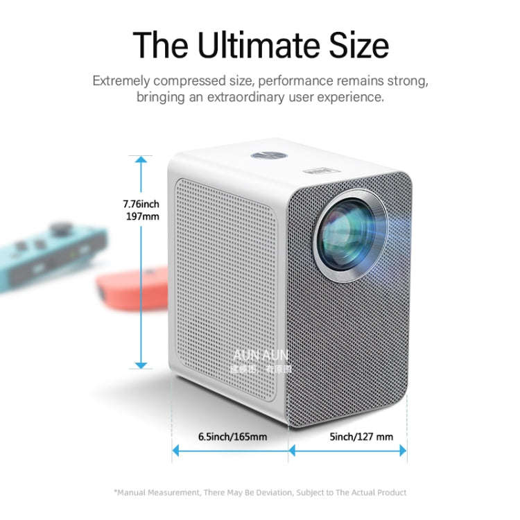 AUN ET50 4 inch 180 Lumens 1920x1080P Smart LED Mini Projector, Plug Type:US Plug(White)