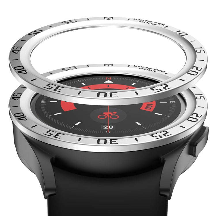 For Samsung Galaxy Watch5 Pro 45mm A Style Dial Steel Protective Frame(Silver)