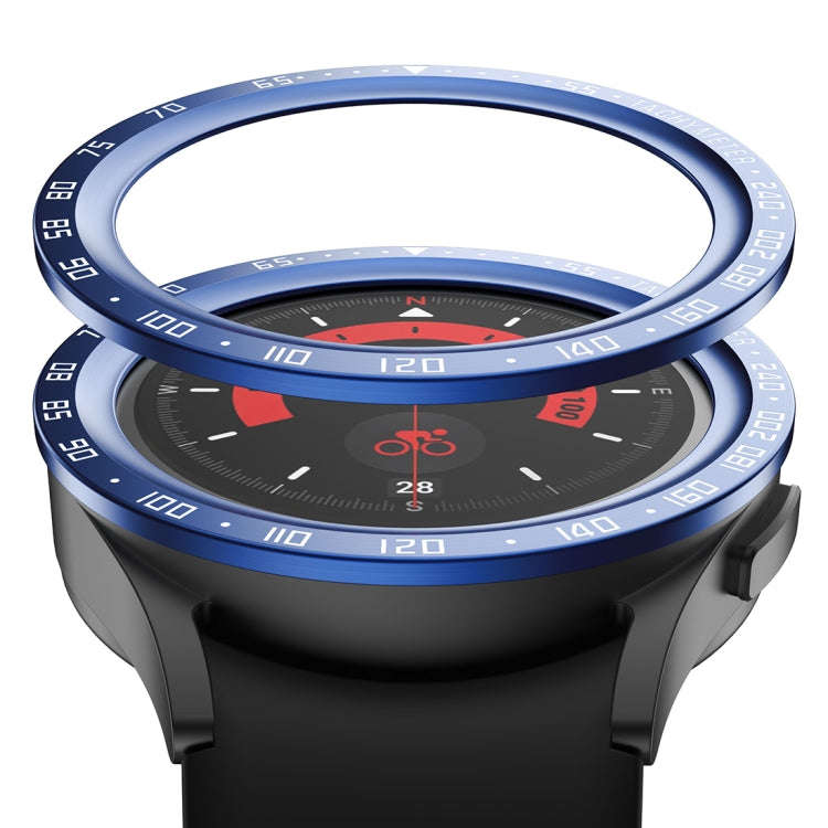 For Samsung Galaxy Watch5 Pro 45mm E Style Dial Steel Protective Frame(Blue)