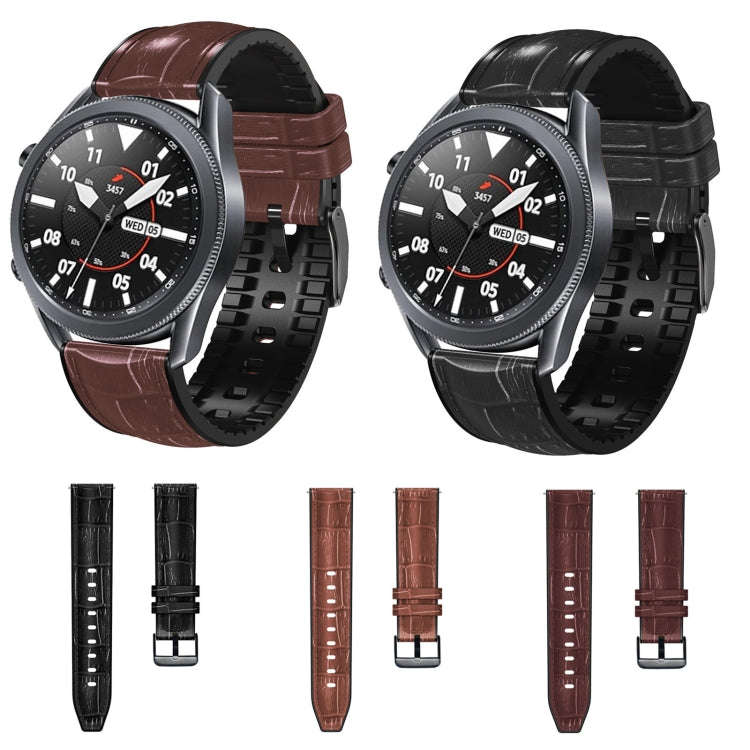 For Huawei GT 3 Pro 46mm Bamboo Joint Texture Silicone Leather Watch Band(Dark Brown)