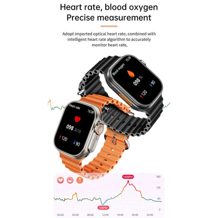 WS-E9 Ultra 2.2 inch IP67 Waterproof Silicone Band Smart Watch, Support Heart Rate / NFC(Black)