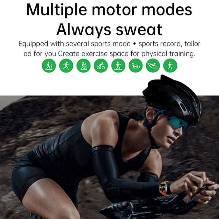 WS-E9 Ultra 2.2 inch IP67 Waterproof Silicone Band Smart Watch, Support Heart Rate / NFC(Black)