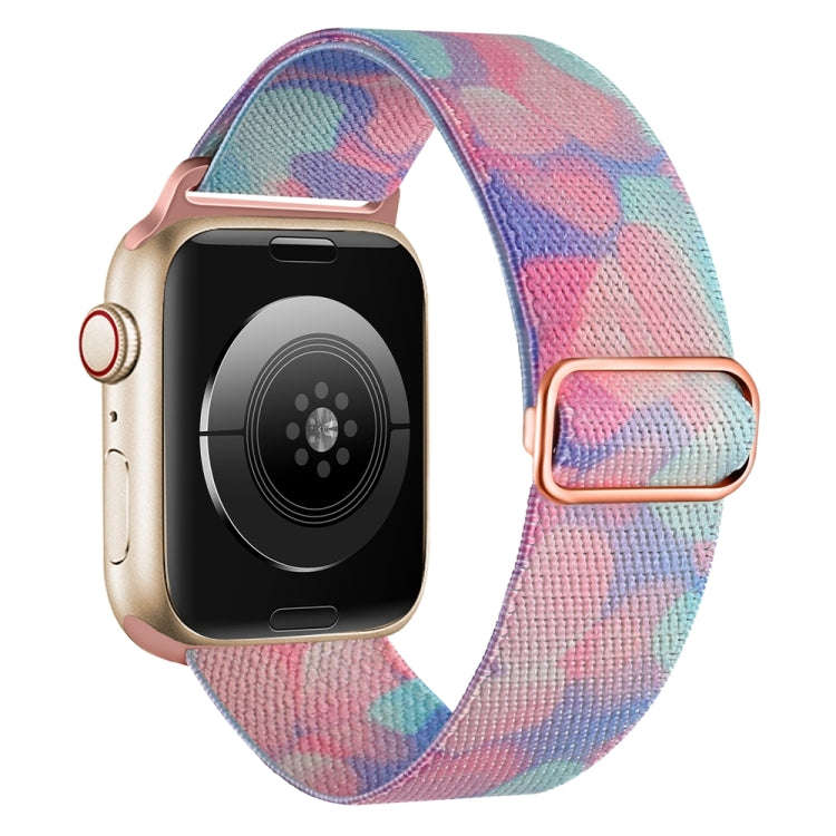 For Apple Watch 6 44mm Painted Pattern Nylon Replacement Watch Band(Water Fluid)