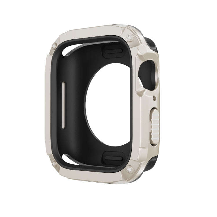 For Apple Watch Series 9 / 8 / 7 41mm 2-in-1 PC Hybrid TPU Armor Watch Case(Starlight)