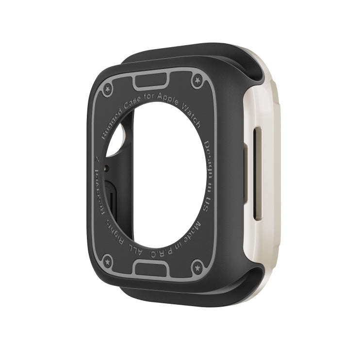 For Apple Watch Series 9 / 8 / 7 41mm 2-in-1 PC Hybrid TPU Armor Watch Case(Starlight)