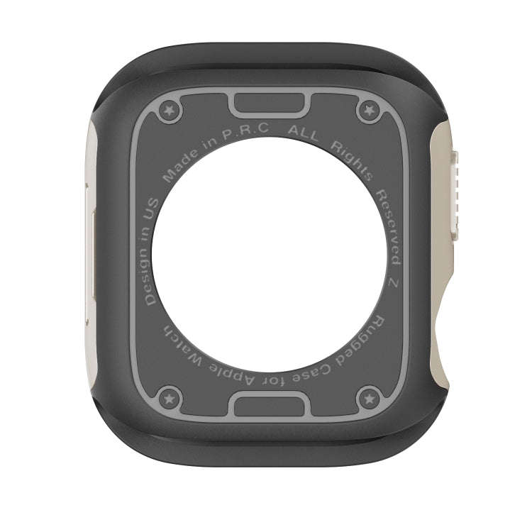 For Apple Watch Series 9 / 8 / 7 41mm 2-in-1 PC Hybrid TPU Armor Watch Case(Starlight)