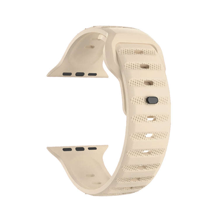 For Apple Watch 3 42mm Dot Texture Fluororubber Watch Band(Starlight)
