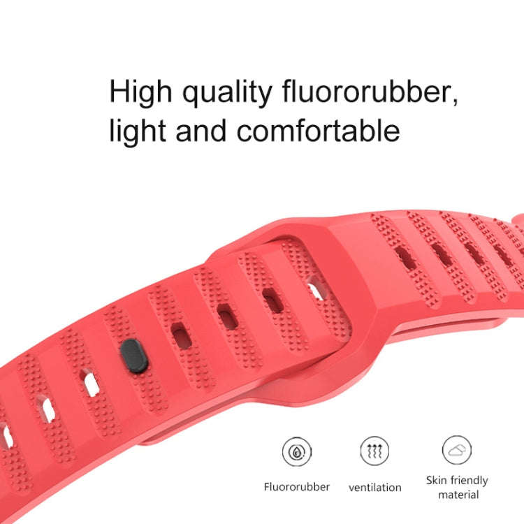 For Apple Watch 7 45mm Dot Texture Fluororubber Watch Band(Nebula Pink)
