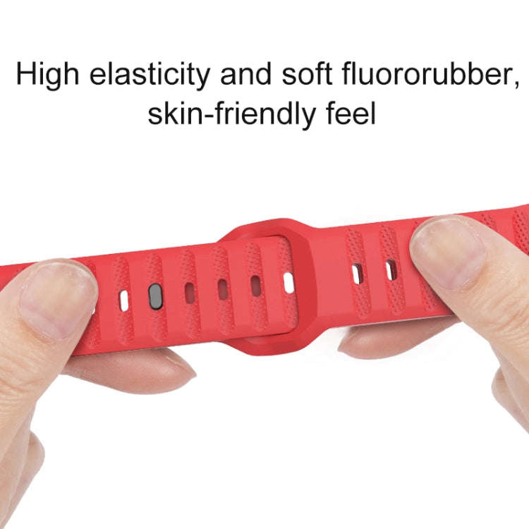 For Apple Watch 4 44mm Dot Texture Fluororubber Watch Band(Orange)