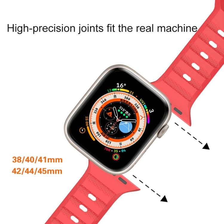 For Apple Watch 3 38mm Dot Texture Fluororubber Watch Band(Red)