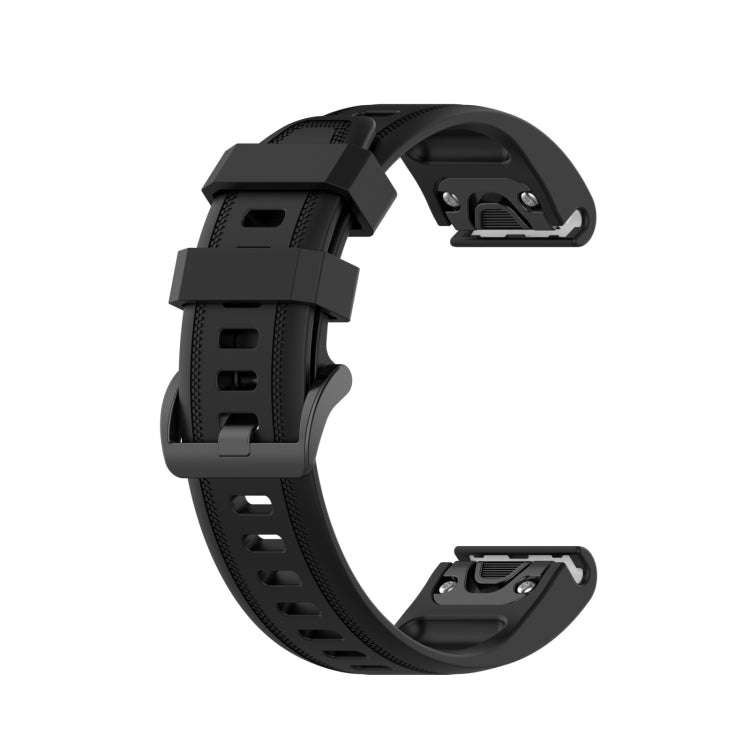 For Garmin Epix Pro 42mm Pure Color Silicone Watch Band(Black)