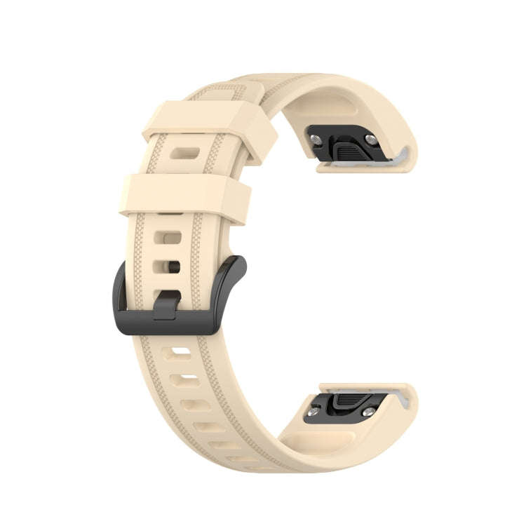 For Garmin Epix Pro 42mm Pure Color Silicone Watch Band(Beige)
