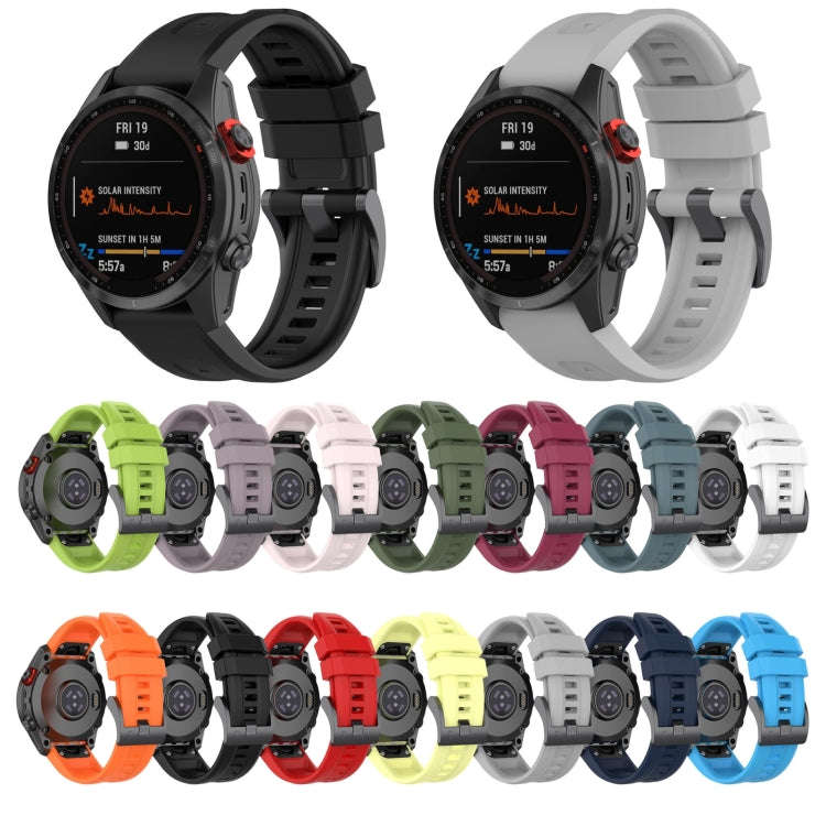 For Garmin Epix Pro 42mm Solid Color Silicone Watch Band(Lime Green)