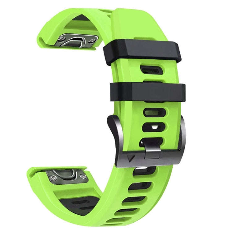 For Garmin Enduro 2 Sports Two-Color Silicone Watch Band(Lime+Black)