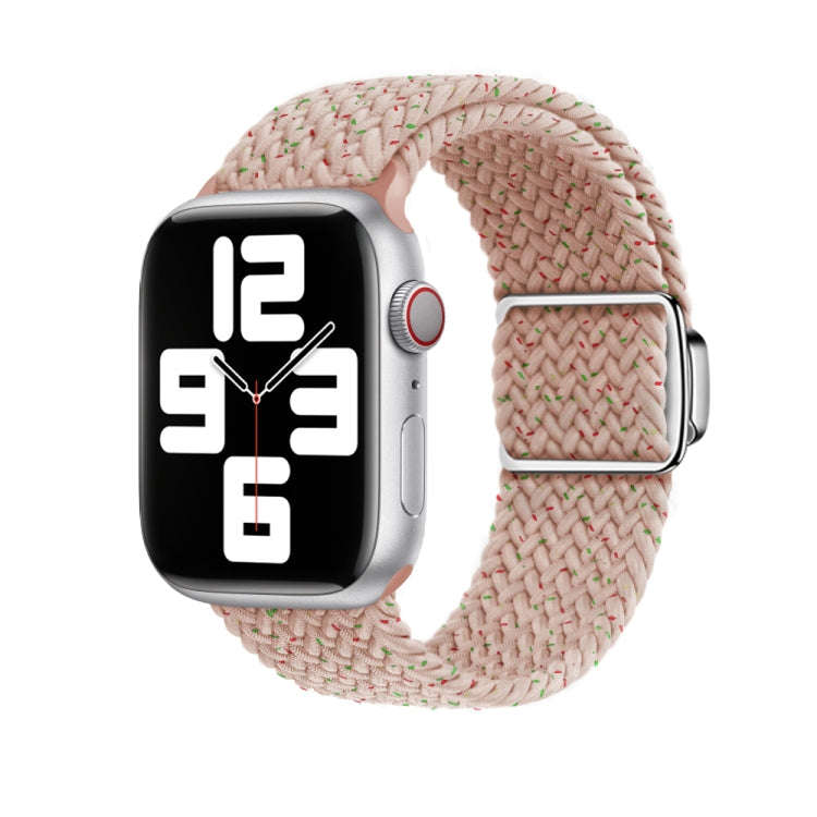 For Apple Watch Series 7 45mm Nylon Loop Magnetic Buckle Watch Band(Starlight Pink)
