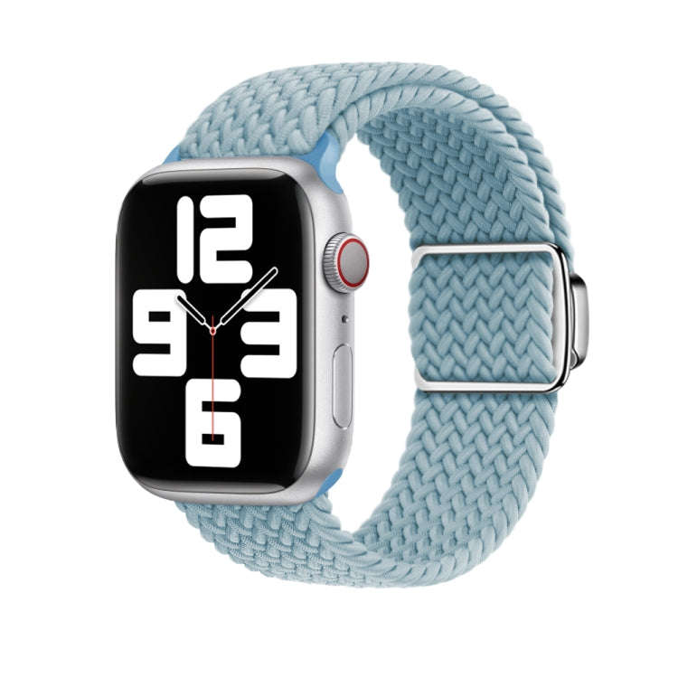 For Apple Watch Series 7 45mm Nylon Loop Magnetic Buckle Watch Band(Rock Blue)