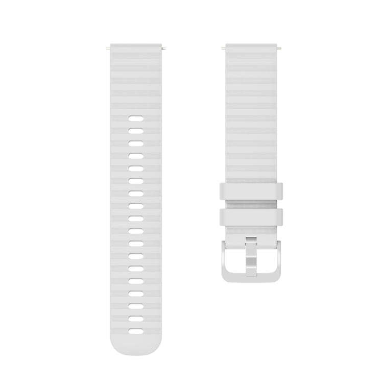 For Huawei Watch 4 / 4 Pro Wavy Dot Pattern Solid Color Silicone Watch Band(White)