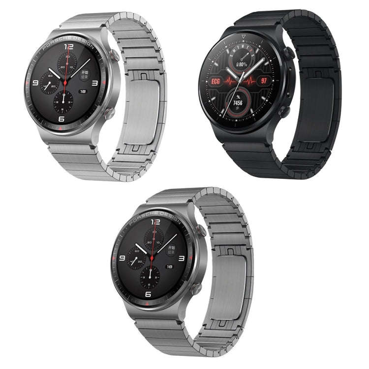 For Huawei Watch 4 / 4 Pro One Bead Stainless Steel Watch Band(Black)