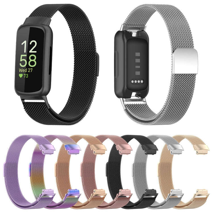 For Fitbit Inspire 3 Milanese Metal Watch Band(Champagne Color)
