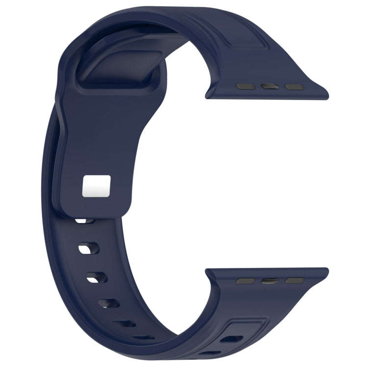 For Apple Watch 5 40mm Square Buckle Silicone Watch Band(Midnight Blue)