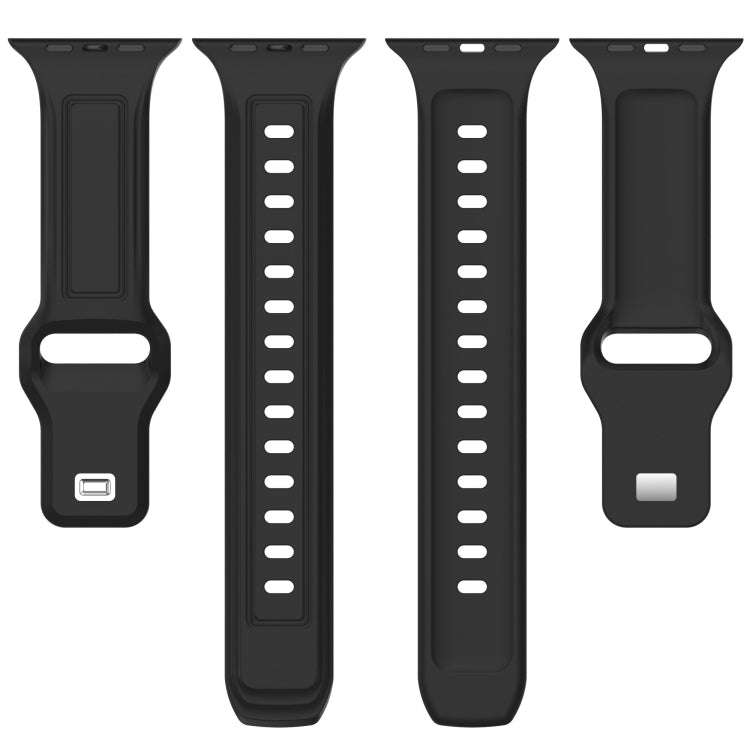 For Apple Watch 6 44mm Square Buckle Silicone Watch Band(Wine Red)