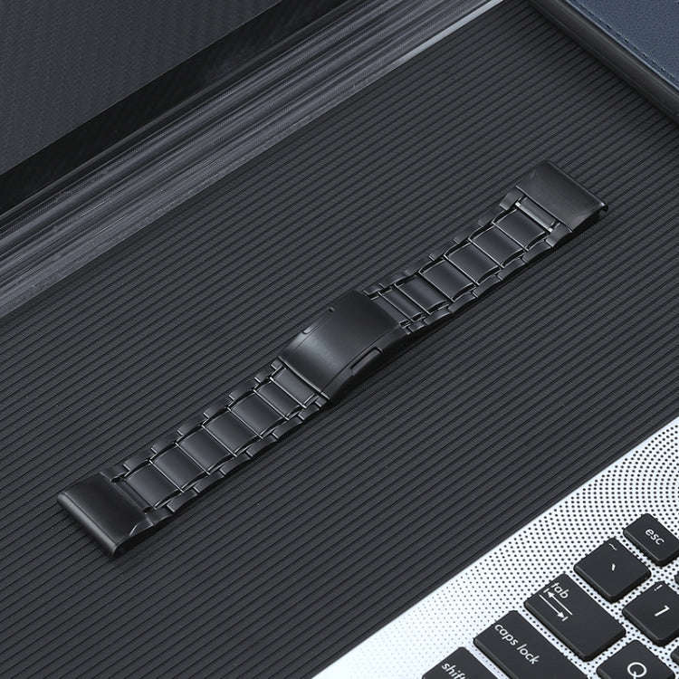 For Garmin Tactix 7 Pro/Fenix 7X/6X Pro 26mm Quick Release Five Bead Titanium Steel Watch Band(Bl...