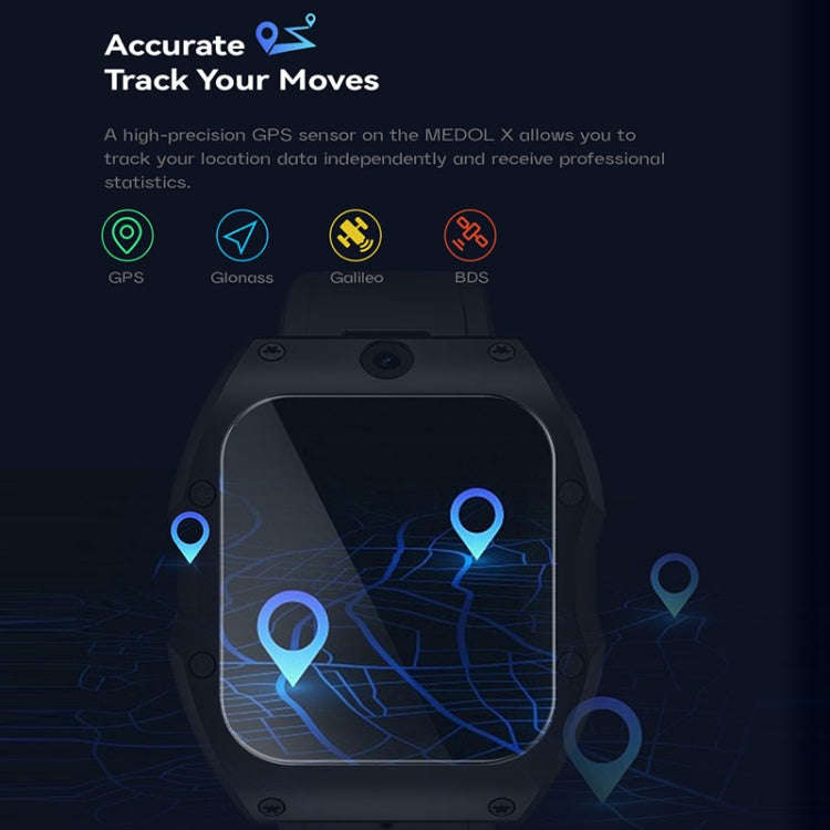 Model X 1.99 inch IP68 Waterproof Android 9.0 4G Dual Cameras Matte Smart Watch, Specification:4G...