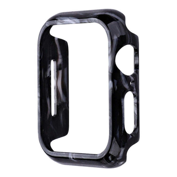 For Apple Watch Series 6 / 5 / 4 / SE 40mm Printed Resin PC Watch Case(Black Flower)