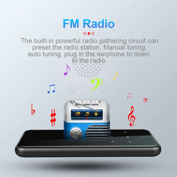 16GB M15 Multi-function Smart Voice Recorder MP3 Hifi Sound Music Player Walkman, Bluetooth Version