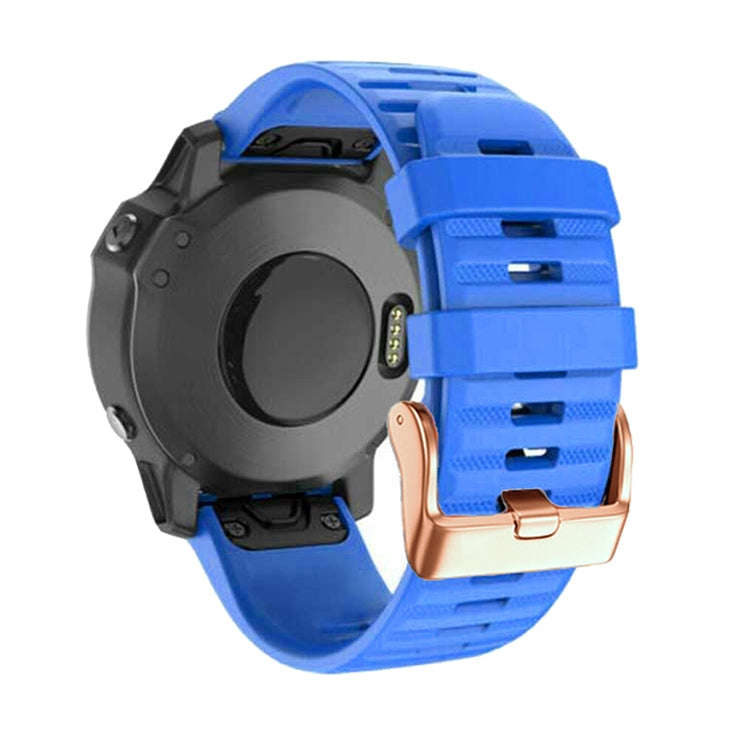 For Garmin Fenix 7S / 6S Pro / 5S Plus 20mm Rose Gold Buckle Quick Release Silicone Watch Band(Da...