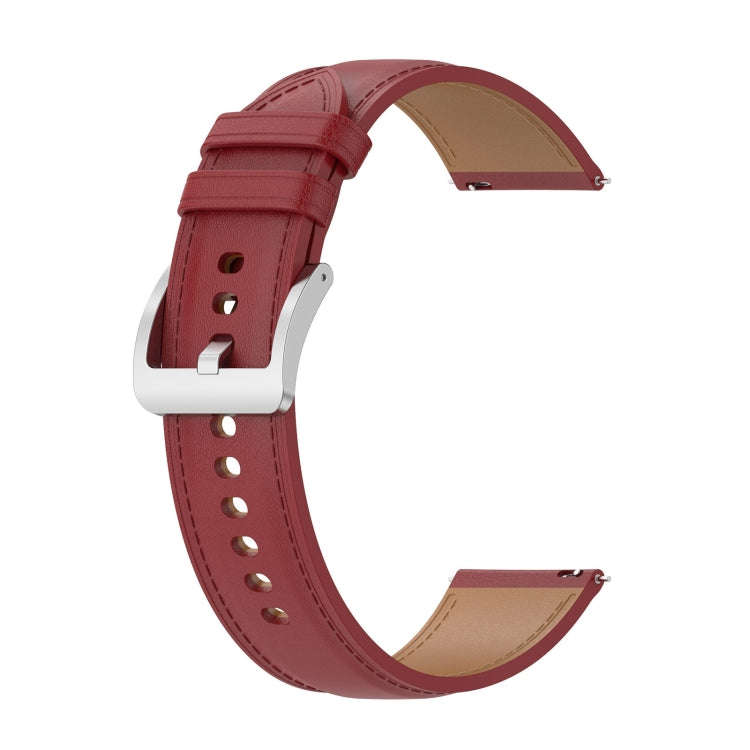 For Samsung Galaxy Watch 6 / 6 Classic Leather Replacement Watch Band(Red)