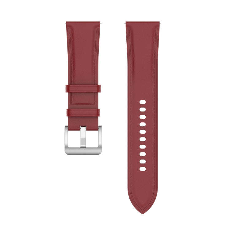 For Samsung Galaxy Watch 6 / 6 Classic Leather Replacement Watch Band(Red)