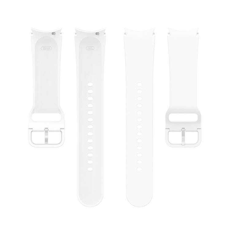 For Samsung Galaxy Watch 6 / 6 Classic Solid Color Buckle Silicone Watch Band, Size:S Size(White)