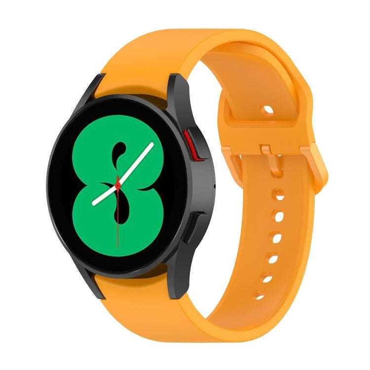 For Samsung Galaxy Watch 6 / 6 Classic Solid Color Buckle Silicone Watch Band, Size:S Size(Yellow)