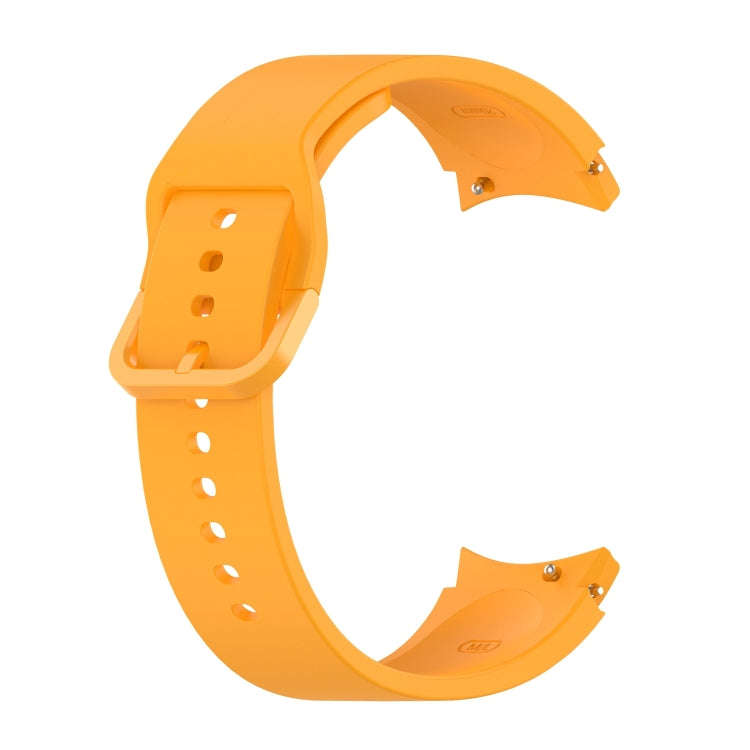 For Samsung Galaxy Watch 6 / 6 Classic Solid Color Buckle Silicone Watch Band, Size:S Size(Yellow)