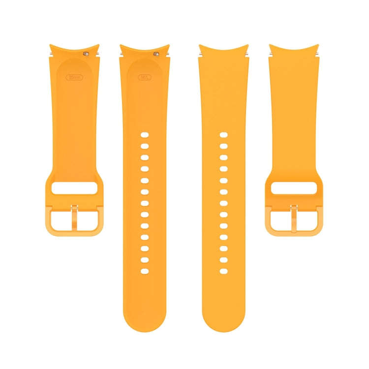 For Samsung Galaxy Watch 6 / 6 Classic Solid Color Buckle Silicone Watch Band, Size:S Size(Yellow)